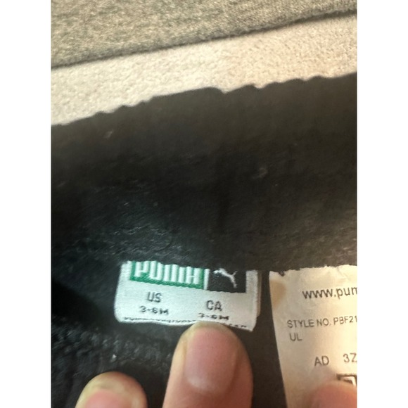 Puma Infant Tracksuit‎ Set Hoodie & Pants Logo Gray Black 3-6M - Picture 5 of 8